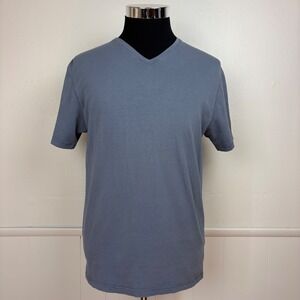 Patrick Assaraf Tee Peruvian Iconic Pima Cotton Size L Gray Short Sleeve VNeck